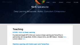 What Nicklocascio.com website looked like in 2018 (5 years ago)