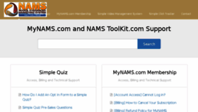 What Namssupport.com website looked like in 2018 (5 years ago)