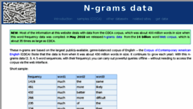 What Ngrams.info website looked like in 2018 (5 years ago)