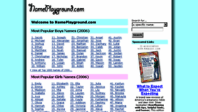 What Nameplayground.com website looked like in 2018 (5 years ago)