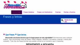 What Novakida.es website looked like in 2018 (5 years ago)