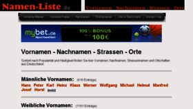 What Namen-liste.de website looked like in 2018 (5 years ago)