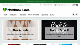 What Notebooklove.com website looked like in 2018 (5 years ago)