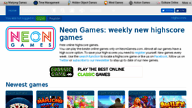What Neongames.com website looked like in 2018 (5 years ago)