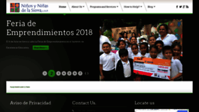 What Ninosdelasierra.org website looked like in 2018 (5 years ago)