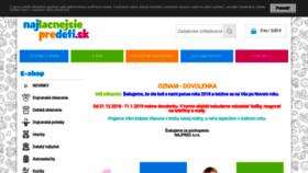 What Najlacnejsiepredeti.sk website looked like in 2018 (5 years ago)