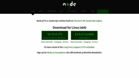 What Nodejs.org website looked like in 2019 (5 years ago)