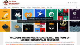 What Nosweatshakespeare.com website looked like in 2019 (5 years ago)
