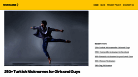What Nicknamess.com website looked like in 2019 (5 years ago)