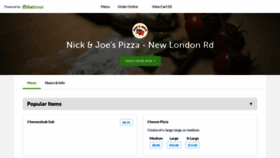 What Nickandjoespizzaud.com website looked like in 2019 (5 years ago)
