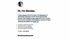 What Nicolasgallagher.com website looked like in 2019 (5 years ago)