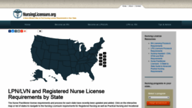 What Nursinglicensure.org website looked like in 2019 (5 years ago)