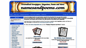 What Namesandpoems.com website looked like in 2019 (5 years ago)