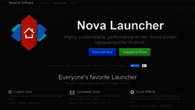 What Novalauncher.com website looked like in 2019 (5 years ago)