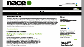 What Nace.co.uk website looked like in 2019 (5 years ago)