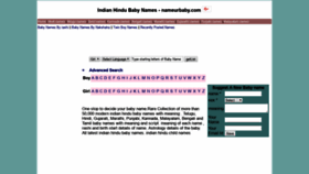 What Nameurbaby.com website looked like in 2019 (5 years ago)