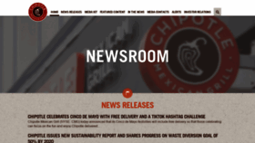 What Newsroom.chipotle.com website looked like in 2019 (5 years ago)