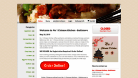 What No1chinesekitchen-md.com website looked like in 2019 (4 years ago)