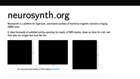 What Neurosynth.org website looked like in 2019 (4 years ago)