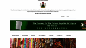 What Nigerianembassythehague.nl website looked like in 2019 (4 years ago)