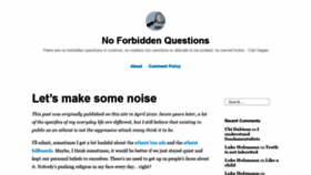 What Noforbiddenquestions.com website looked like in 2019 (4 years ago)