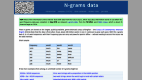 What Ngrams.info website looked like in 2019 (4 years ago)