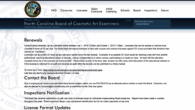 What Nccosmeticarts.com website looked like in 2019 (4 years ago)