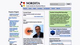 What Nordita.org website looked like in 2019 (4 years ago)
