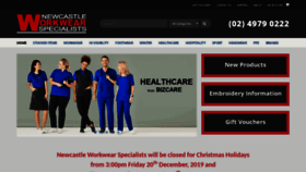 What Newcastleworkwearspecialists.com.au website looked like in 2019 (4 years ago)