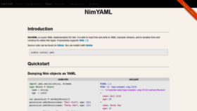 What Nimyaml.org website looked like in 2019 (4 years ago)