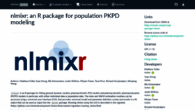 What Nlmixr.org website looked like in 2019 (4 years ago)