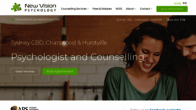 What Newvisionpsychology.com.au website looked like in 2019 (4 years ago)