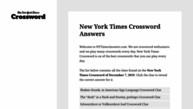 What Nytimesanswers.com website looked like in 2019 (4 years ago)
