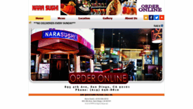 What Narasushisandiego.com website looked like in 2019 (4 years ago)