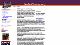What Nopetcloning.org website looked like in 2019 (4 years ago)