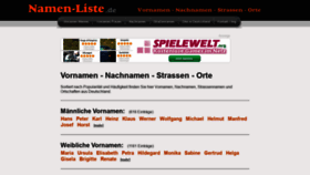 What Namen-liste.de website looked like in 2020 (4 years ago)