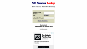 What Npinumberlookup.org website looked like in 2020 (4 years ago)