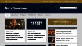 What News.nd.edu website looked like in 2020 (4 years ago)