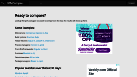 What Npmcompare.com website looked like in 2020 (4 years ago)