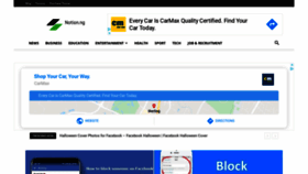 What Notion.ng website looked like in 2020 (6 years ago)