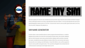 What Namemysim.com website looked like in 2020 (4 years ago)