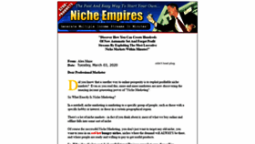 What Nicheempires.com website looked like in 2020 (4 years ago)