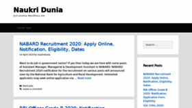 What Naukridunia.com website looked like in 2020 (4 years ago)