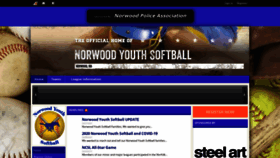 What Norwoodyouthsoftball.com website looked like in 2020 (3 years ago)