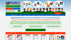 What Newpathworksheets.com website looked like in 2020 (3 years ago)