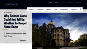 What Nd.edu website looked like in 2020 (5 years ago)