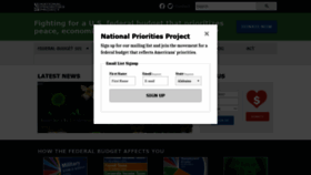 What Nationalpriorities.org website looked like in 2020 (3 years ago)