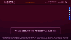 What Nebraskyplumbing.com website looked like in 2020 (3 years ago)