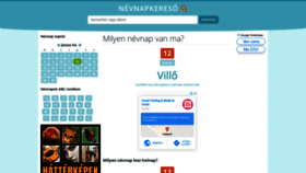 What Nevnapkereso.hu website looked like in 2020 (3 years ago)