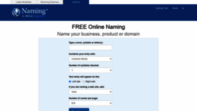 What Naming.net website looked like in 2020 (3 years ago)